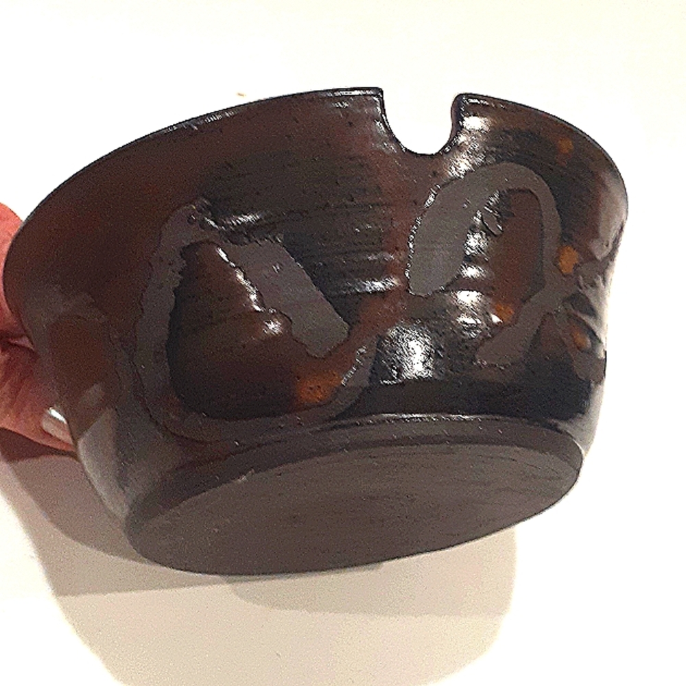 Hand Thrown Ceramic Ramen/Noodle Soup Bowl w/chopstick rest. - Picture 2 of 6